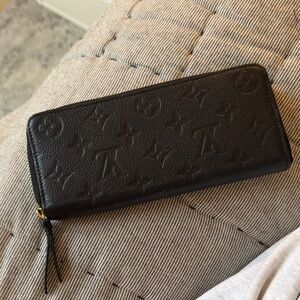 Louis Vuitton Black Empriente leather Clemence Wallet